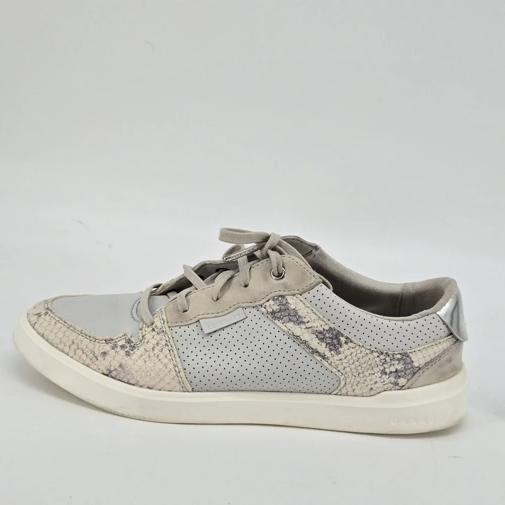 Cole Haan Grand Crosscourt Snakeskin Leather Shoes Grey 9B Python Sneakers‎
